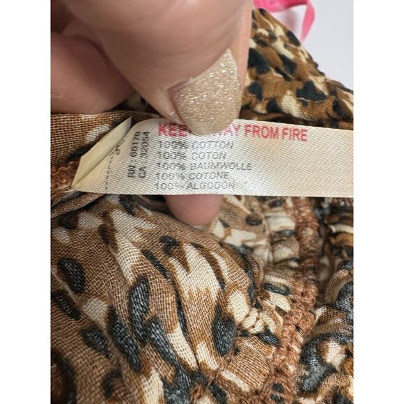 Anthropologie Celandine Brown Motif Tiered Ruffle Shorts M Cotton NWT - Picture 6 of 7